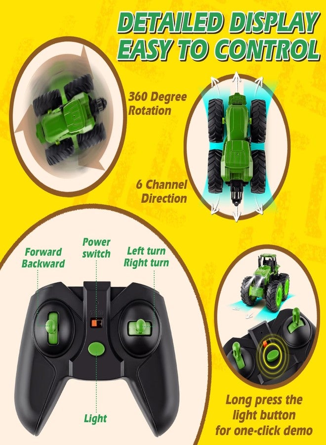 BAYSING Remote Control Tractor Toys for Kids 3-5, Light Up Monster Trucks Toy for Boys 3,4,5,6,7 Year Old, Toddlers RC Farm Vehicle Toys for Ages 3-7 Years Old, Ideal Birthday Toys Gift for Boys Girls - Image 3